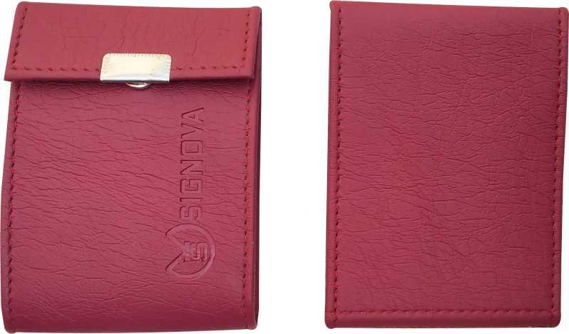 Men Maroon Artificial Leather Card Holder (8 Card Slots) - WoodenTwist