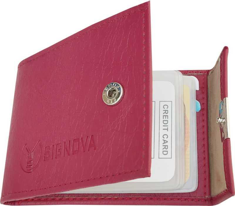 Men Maroon Artificial Leather Card Holder (8 Card Slots) - WoodenTwist