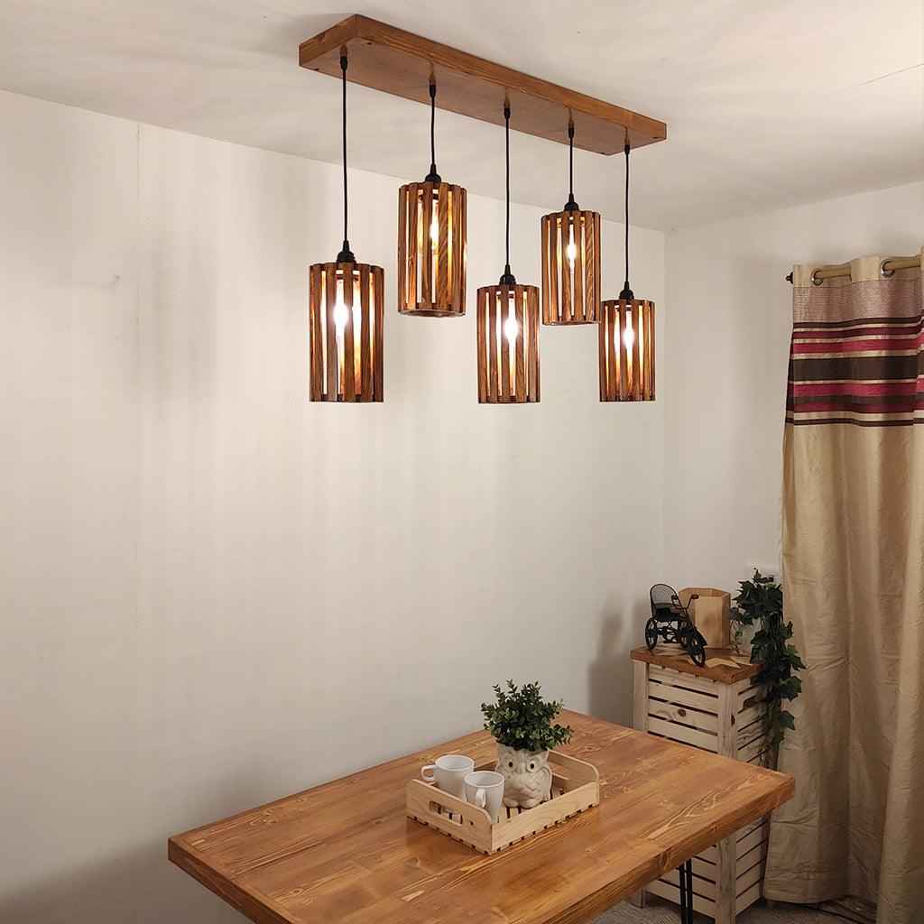 Casa Brown 5 Series Hanging Lamp - WoodenTwist