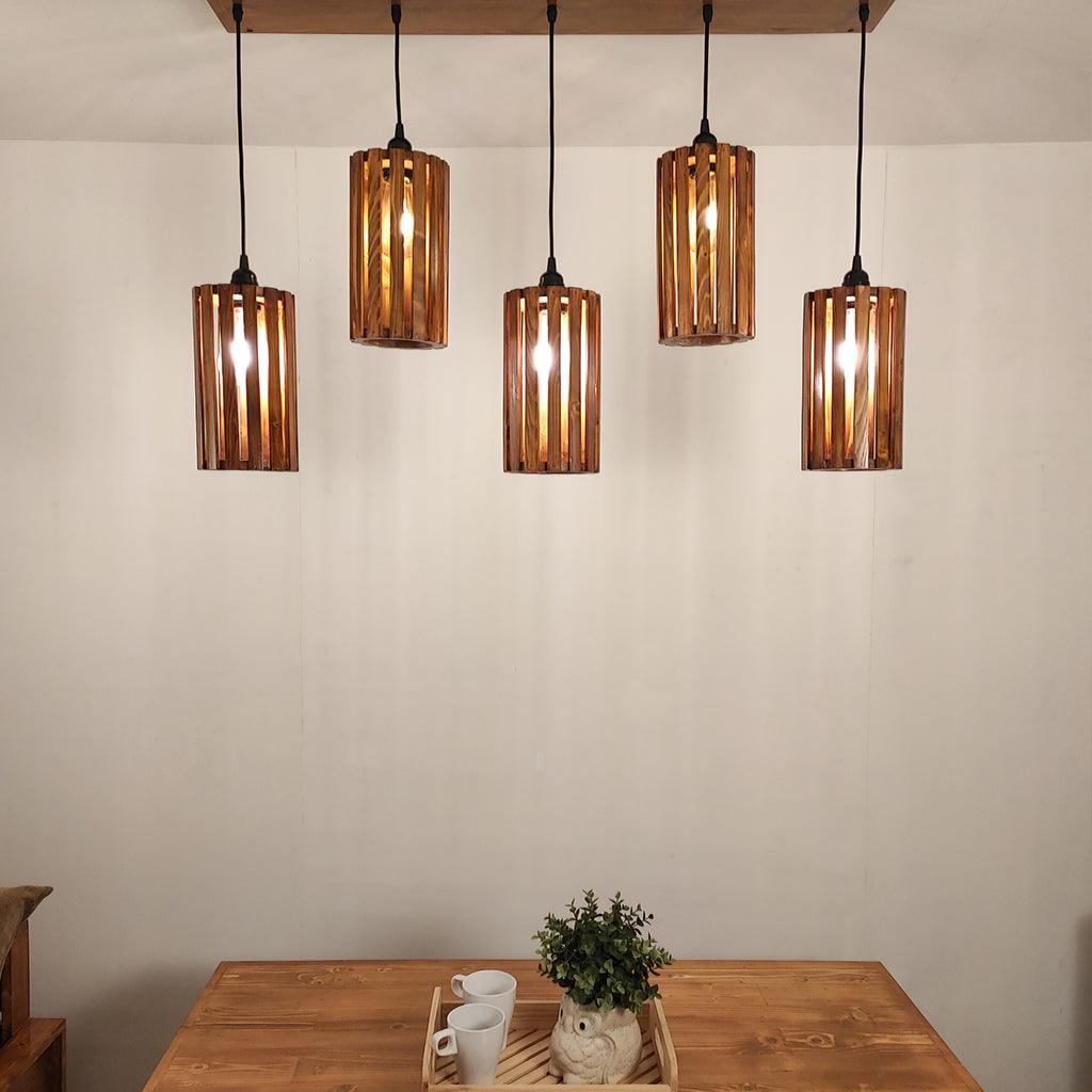 Casa Brown 5 Series Hanging Lamp - WoodenTwist