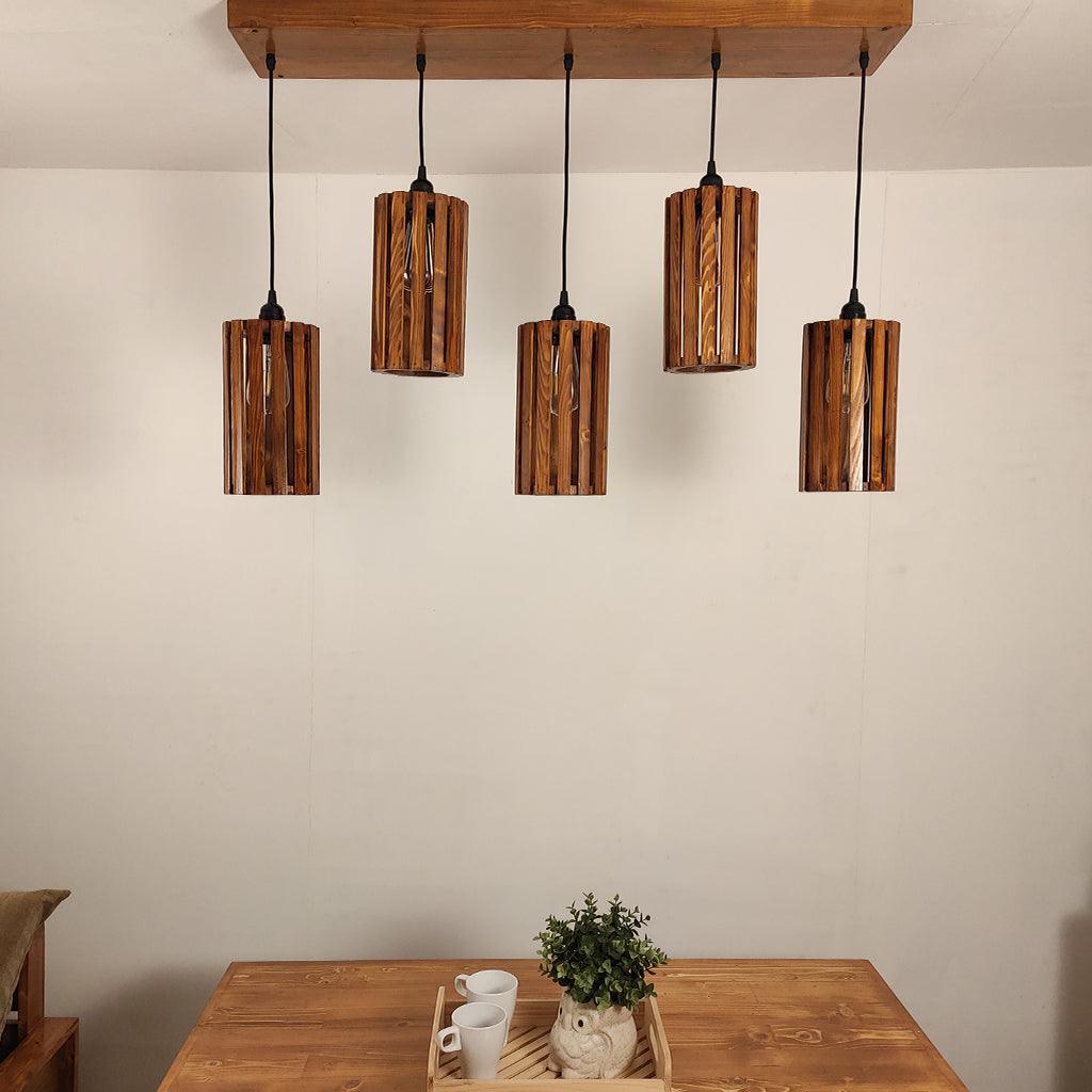 Casa Brown 5 Series Hanging Lamp - WoodenTwist