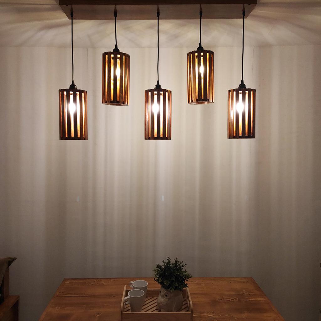 Casa Brown 5 Series Hanging Lamp - WoodenTwist