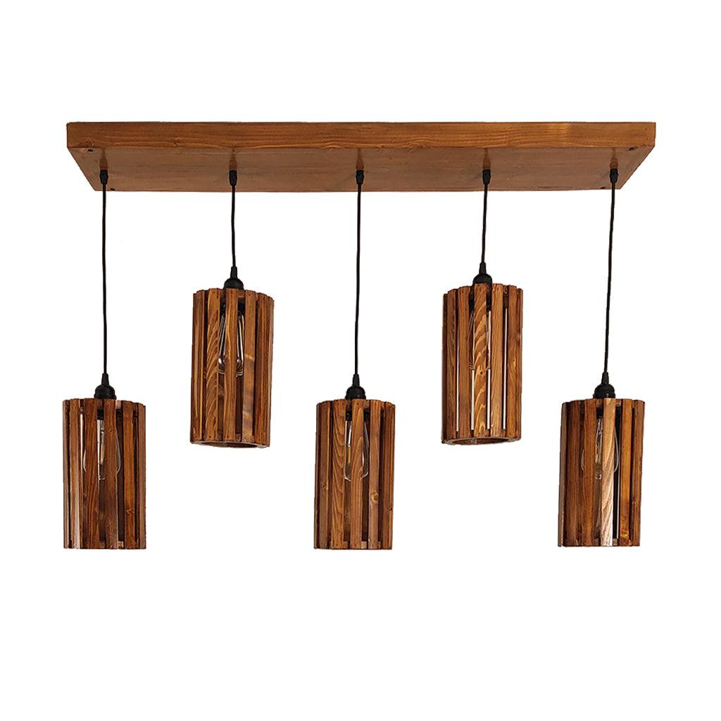 Casa Brown 5 Series Hanging Lamp - WoodenTwist