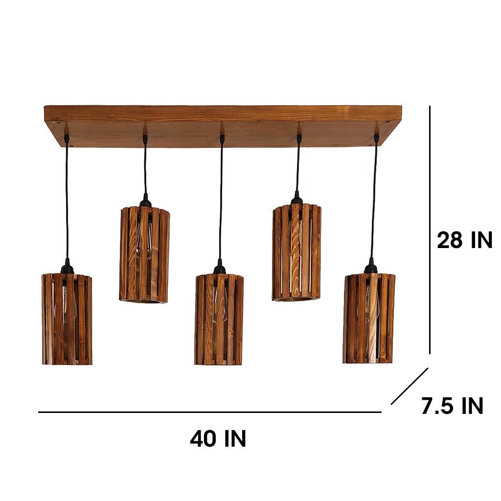 Casa Brown 5 Series Hanging Lamp - WoodenTwist