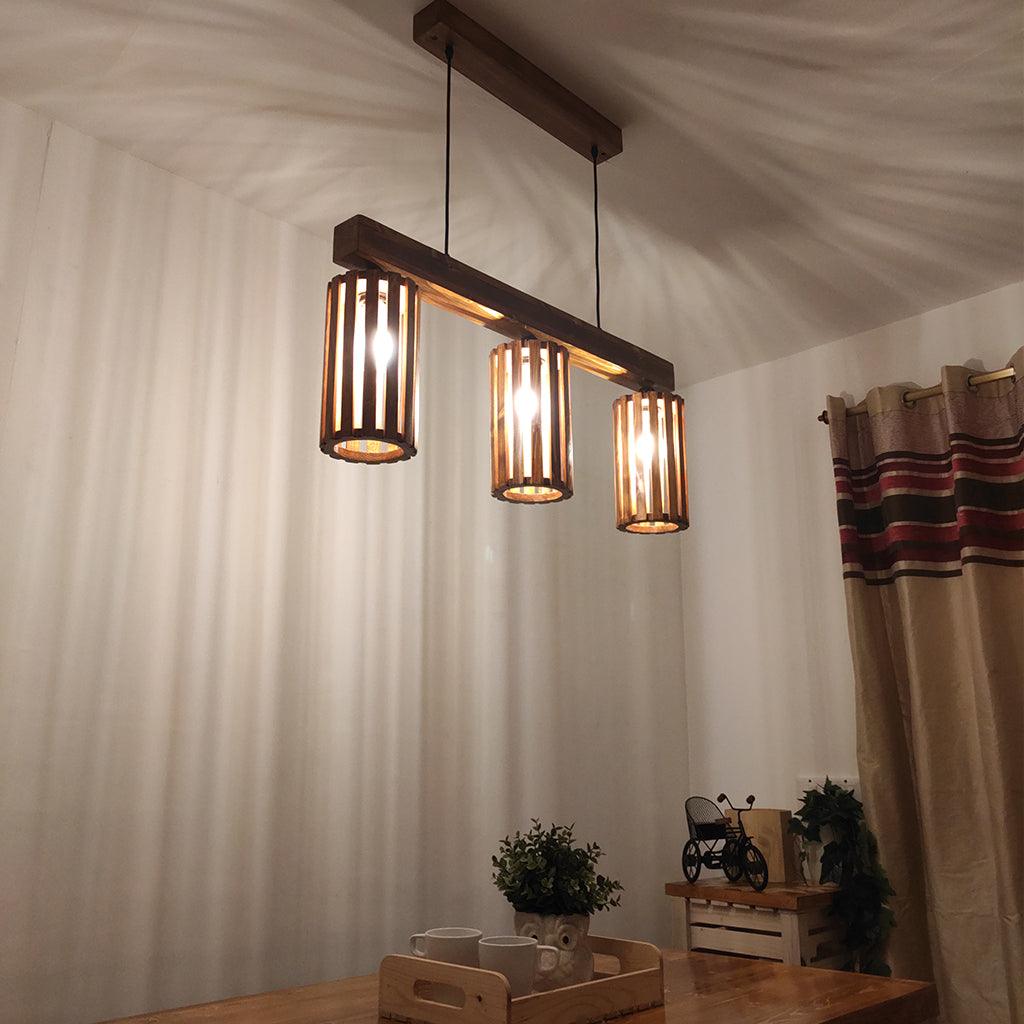 Casa Brown 3 Series Hanging Lamp - WoodenTwist