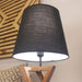 Catapult Brown Wooden Table Lamp with Black Fabric Lampshade - WoodenTwist