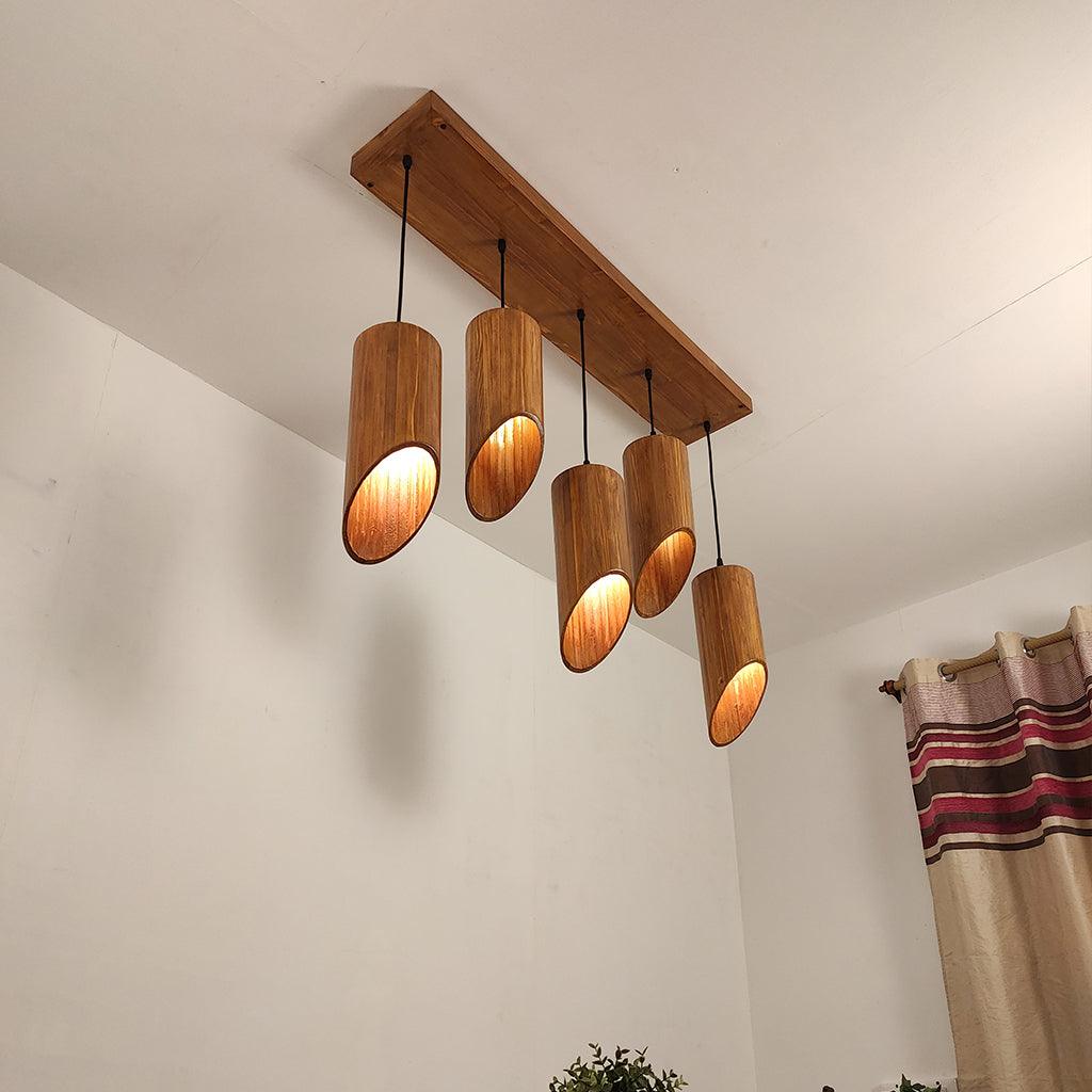 Cedar Brown 5 Series Hanging Lamp - WoodenTwist