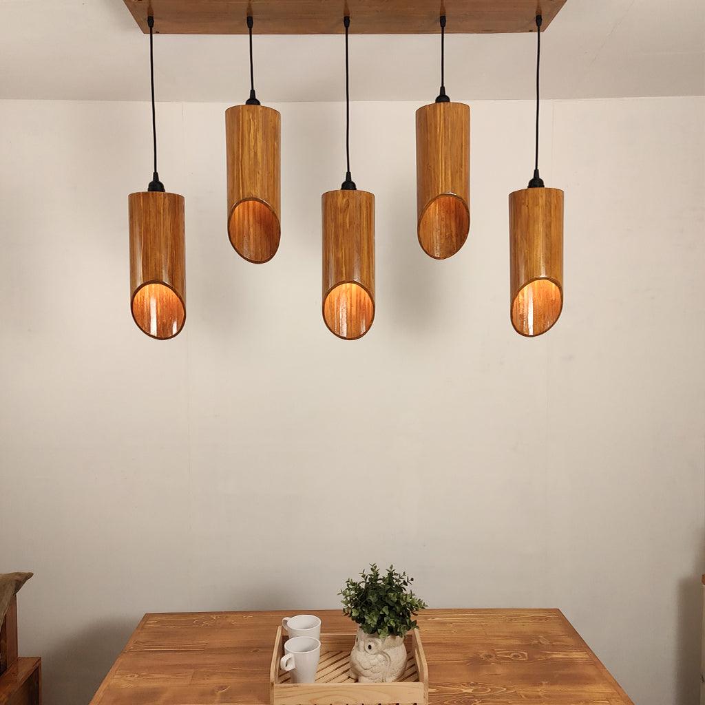 Cedar Brown 5 Series Hanging Lamp - WoodenTwist