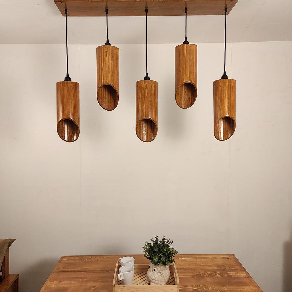 Cedar Brown 5 Series Hanging Lamp - WoodenTwist