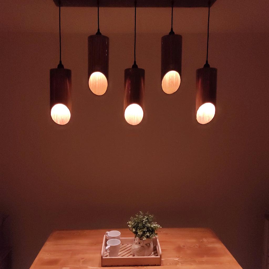 Cedar Brown 5 Series Hanging Lamp - WoodenTwist