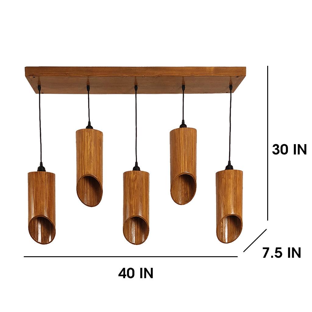 Cedar Brown 5 Series Hanging Lamp - WoodenTwist