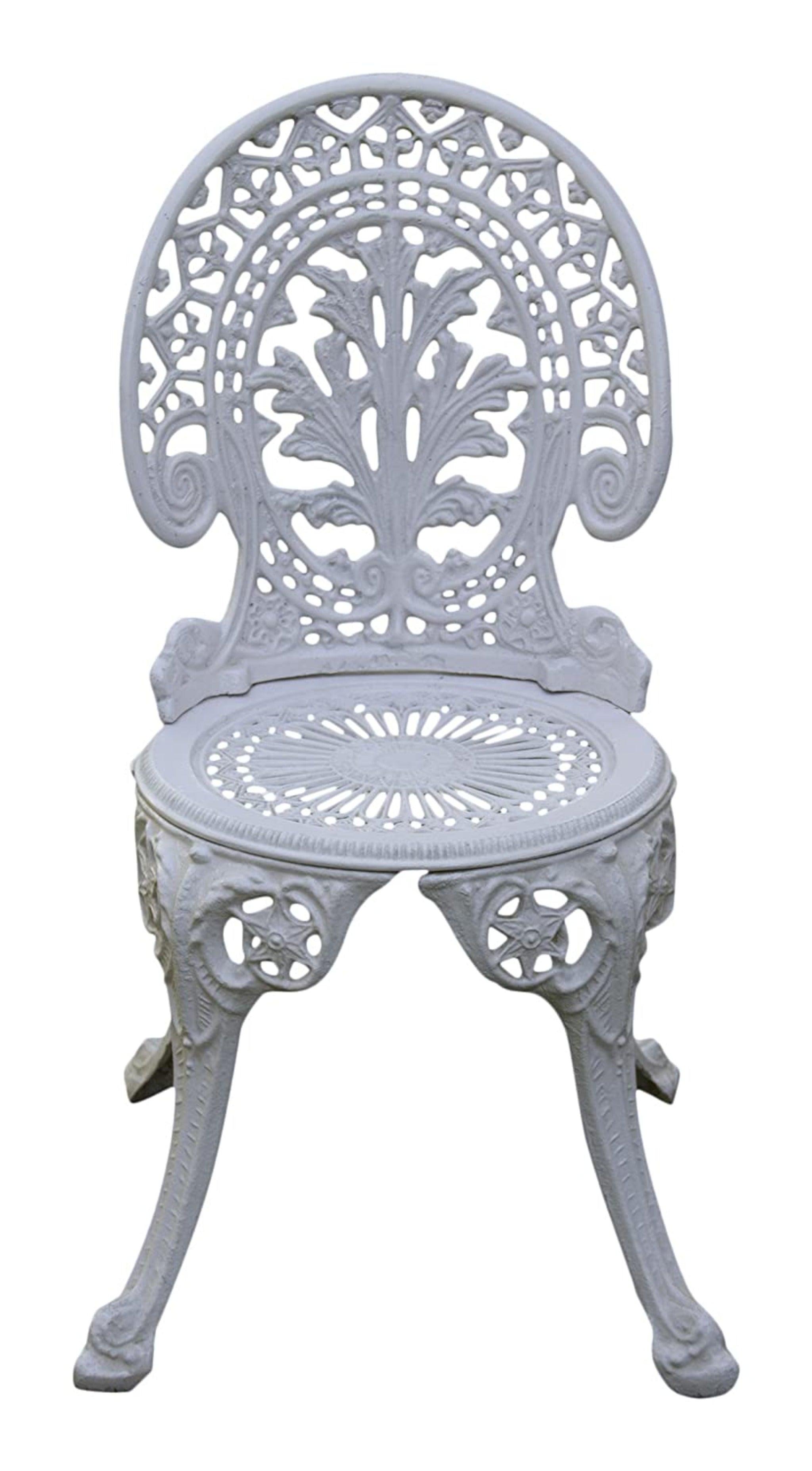 Regalia Series 1 Round Table & 2 Chairs in White Finish - WoodenTwist