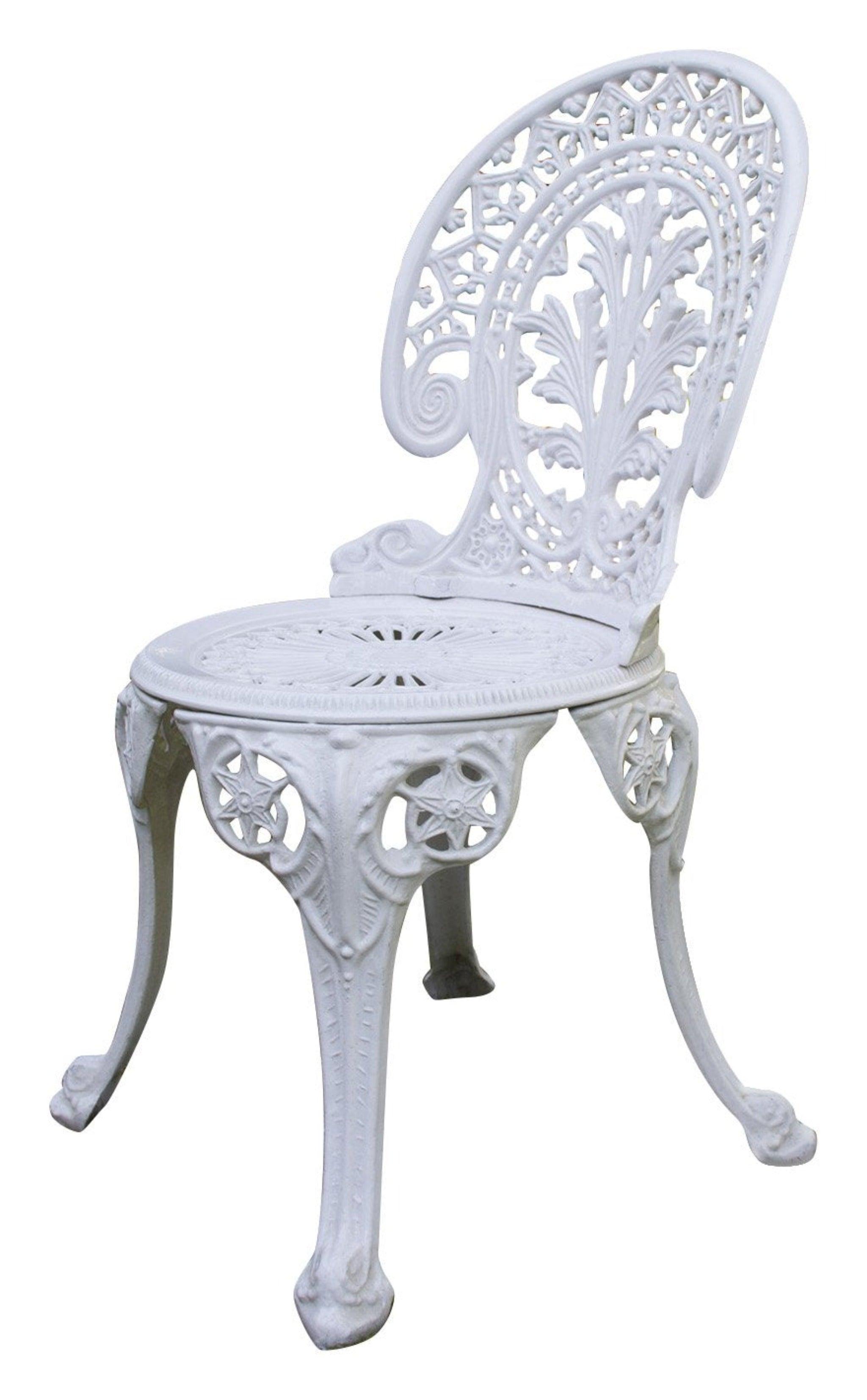 Regalia Series 1 Round Table & 2 Chairs in White Finish - WoodenTwist