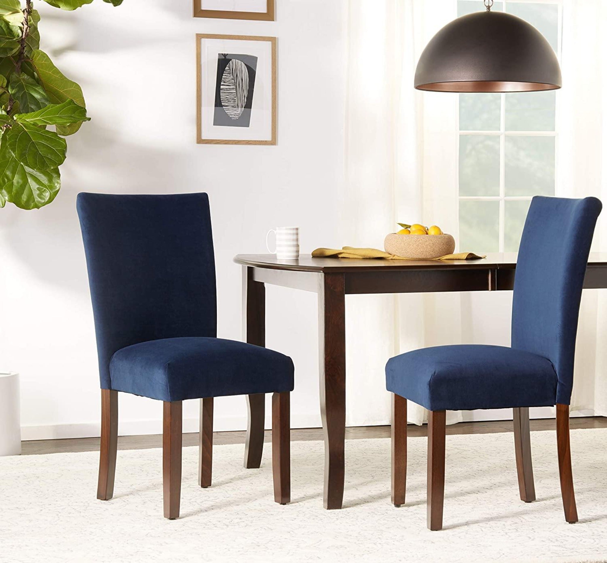 Trendy Accent Dining Chair in Velvet (Set of 2) - WoodenTwist