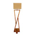 Chloe Wooden Floor Lamp with Brown Base and Jute Fabric Lampshade - WoodenTwist