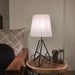 Claire Metal Table Lamp with Black Base and Premium White Fabric Lampshade - WoodenTwist