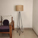 Claire Metal Floor Lamp with Beige Fabric Lampshade - WoodenTwist