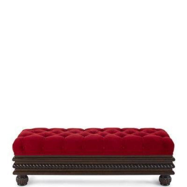 Carved Teak Wood Upholstered Flip top Storage Bench - WoodenTwist