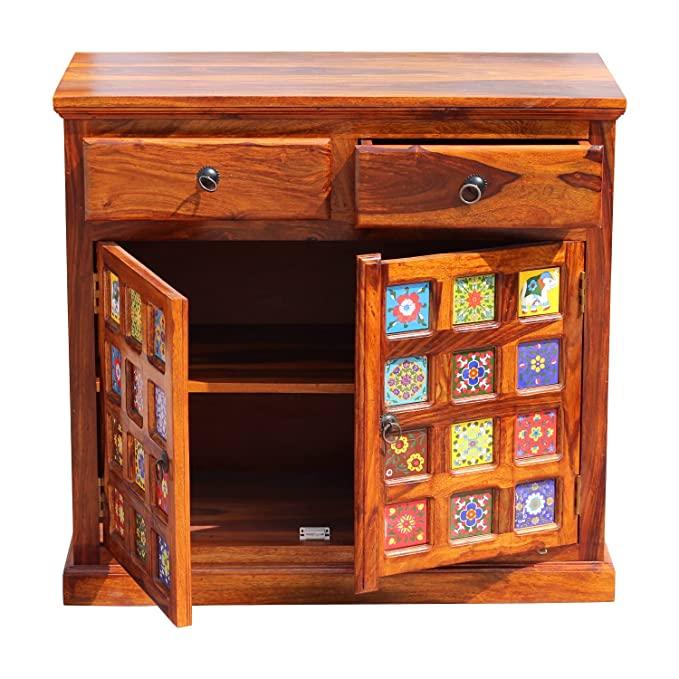 Crockery Unit Cabinet (Tile Two Doors) - WoodenTwist