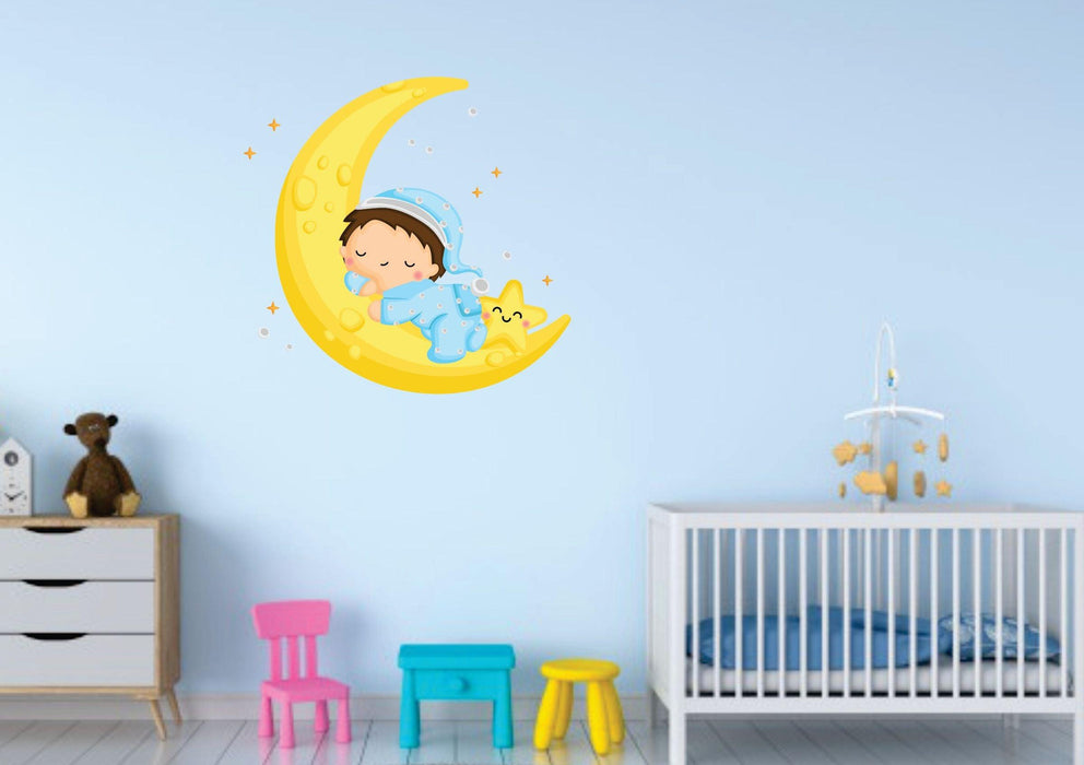 Moon Wall Sticker for Kids Room, Bedroom - WoodenTwist