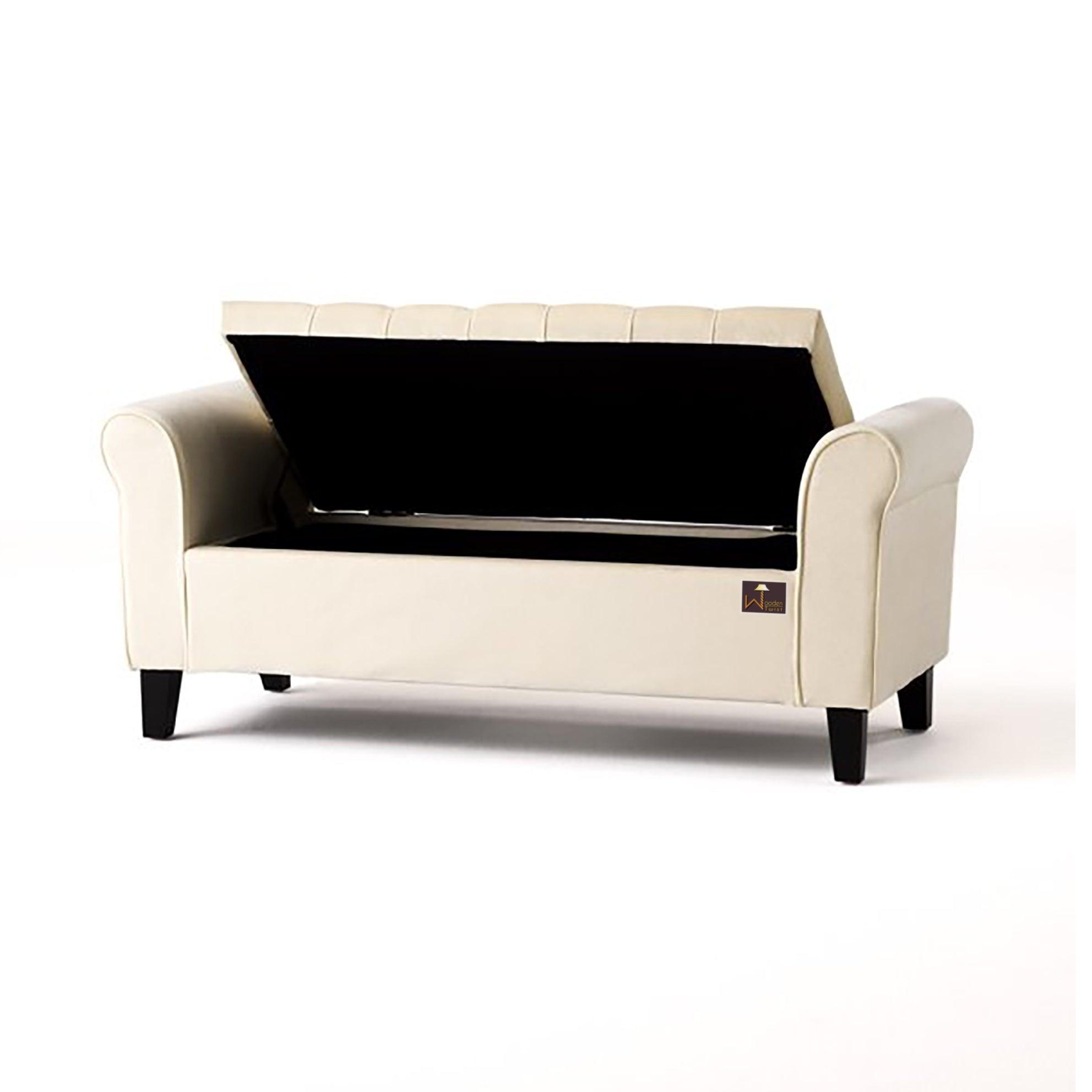 Zamansız Premium Wood Upholstered Flip top Storage Bench - WoodenTwist