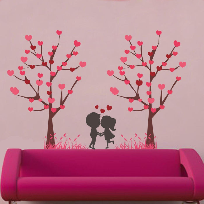 Valentine's Day Special Cute Little Couple Wall Sticker - WoodenTwist