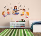 Girl Playing Guitar With Kids Wall Sticker for Living Room - WoodenTwist