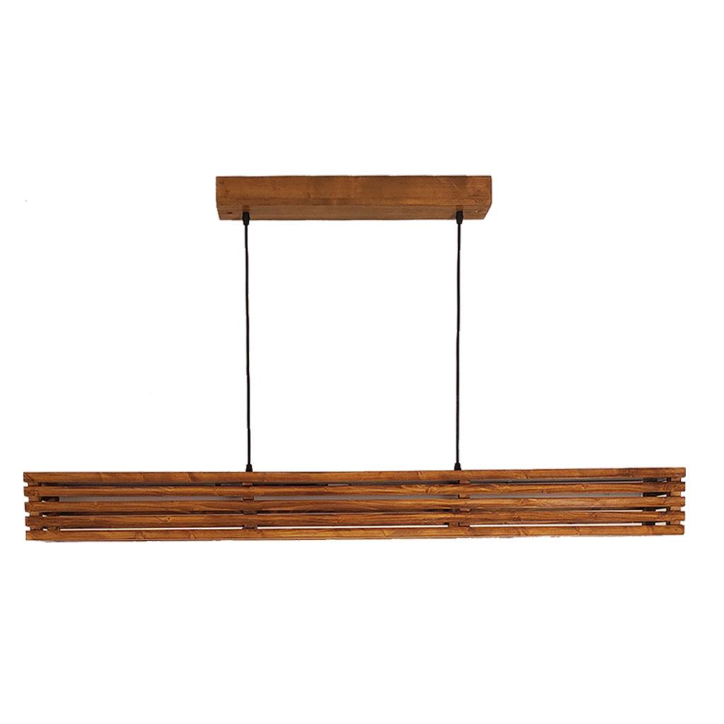 Elegant Baton Brown LED Hanging Lamp - WoodenTwist