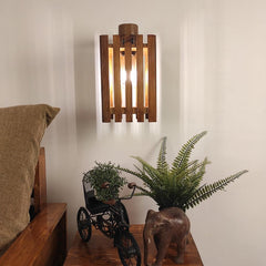 Elegant Brown Wooden Wall Light - WoodenTwist