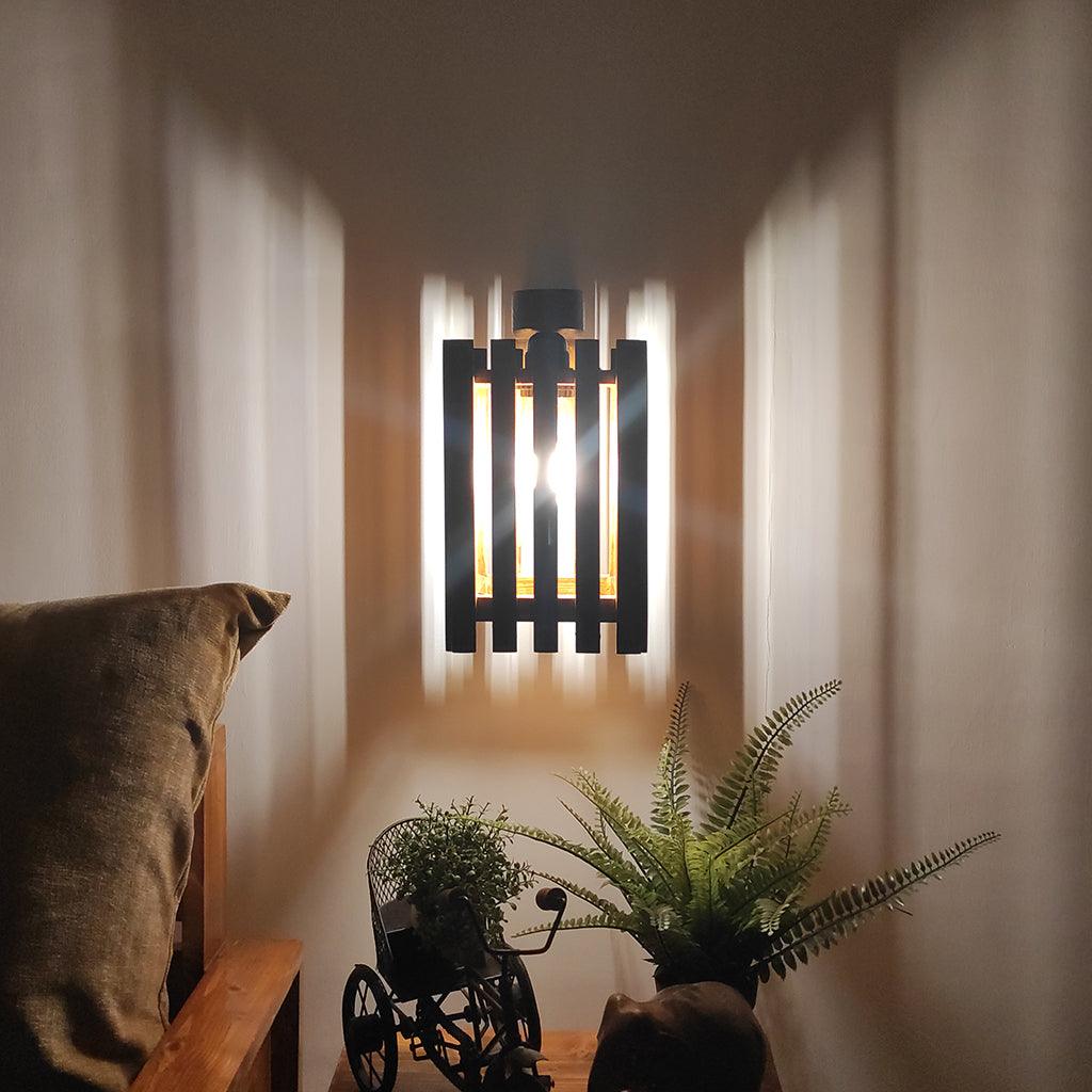 Elegant Brown Wooden Wall Light - WoodenTwist