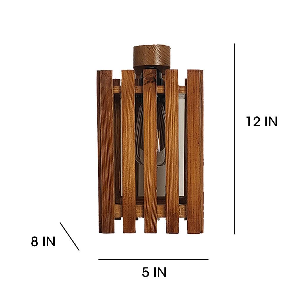 Elegant Brown Wooden Wall Light - WoodenTwist