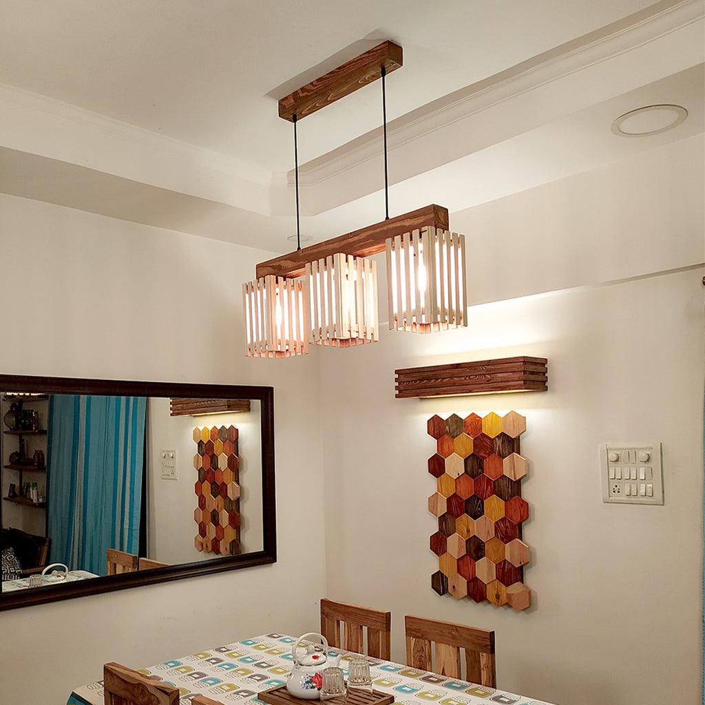 Hexa Brown Series Hanging Lamp - WoodenTwist