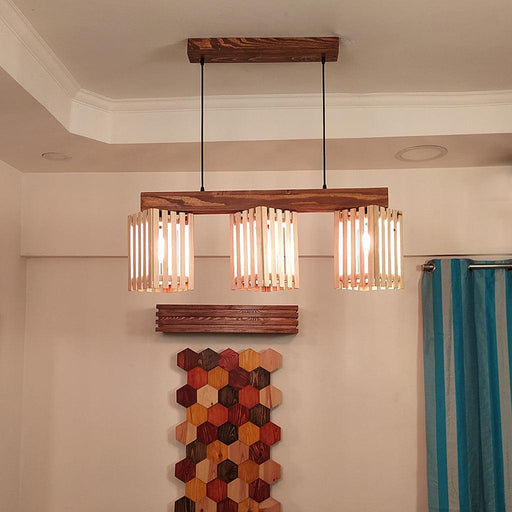 Hexa Brown Series Hanging Lamp - WoodenTwist