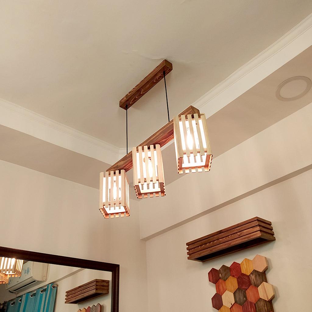 Hexa Brown Series Hanging Lamp - WoodenTwist