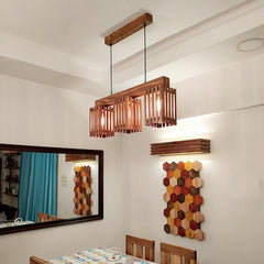 Symmetric Centrum Wooden Series Hanging Lamp - WoodenTwist