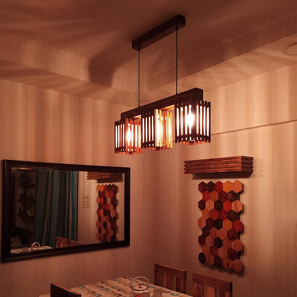 Symmetric Centrum Wooden Series Hanging Lamp - WoodenTwist