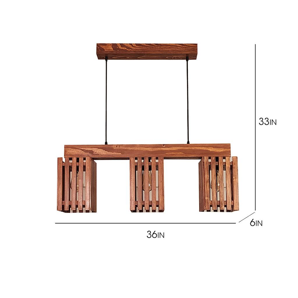 Symmetric Centrum Wooden Series Hanging Lamp - WoodenTwist