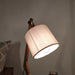 Emphasis Wooden Table Lamp with Brown Base and Yellow Fabric Lampshade - WoodenTwist