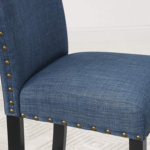 Premium Fabric Dining Chairs with Nailhead Trim (Set of 2) - WoodenTwist