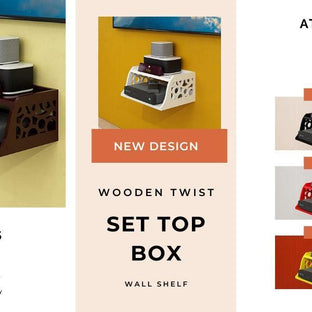 Wooden Set Top Box Wall Shelf for Setup Box WiFi Router | AC Remote Stand Wall Mounted Shelves - WoodenTwist