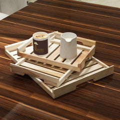 Teak Wood Serving Tray/Table Décor (Set of 3) - WoodenTwist