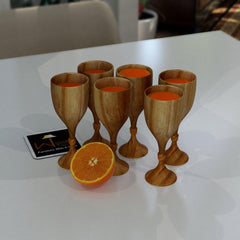 Royal Look Premium Wooden Glass In Teak Wood (Set of 6) - WoodenTwist