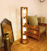 Florent Wooden Floor Lamp with Brown Base and Jute Fabric Lampshade - WoodenTwist