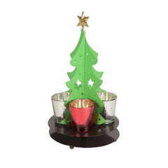 Christmas Tree Tealight Holder & Platter - WoodenTwist