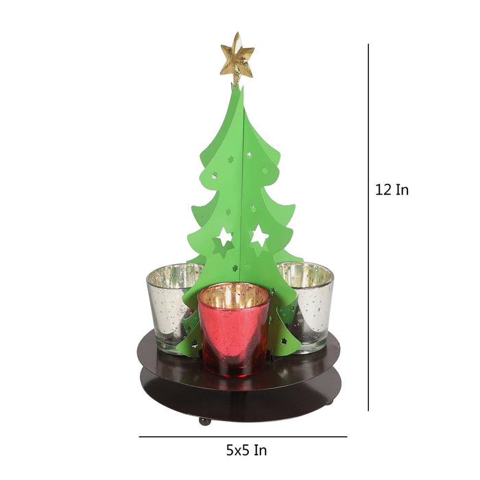 Christmas Tree Tealight Holder & Platter - WoodenTwist