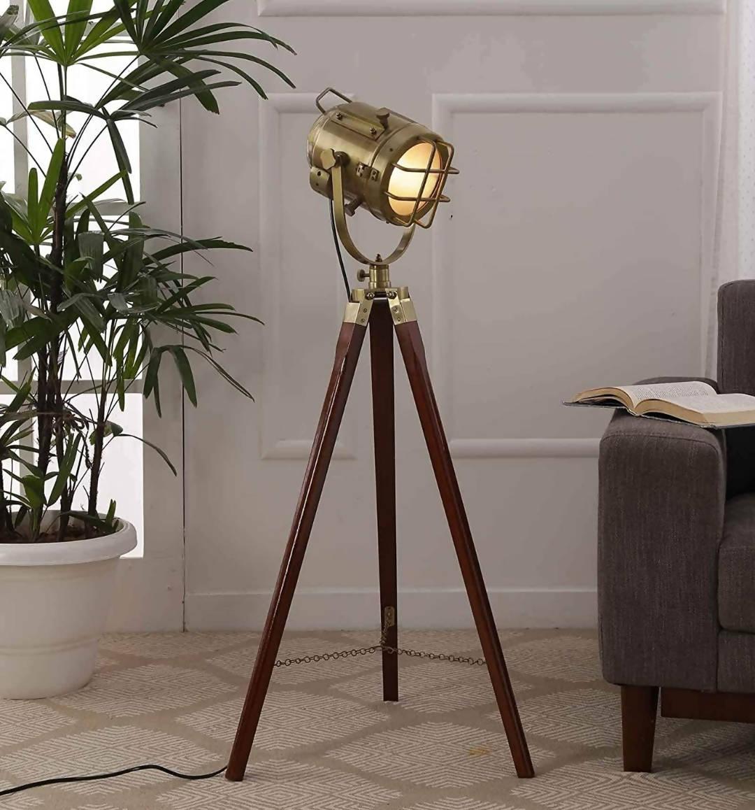 Tripod Floor Lamp Light Adjustable - WoodenTwist