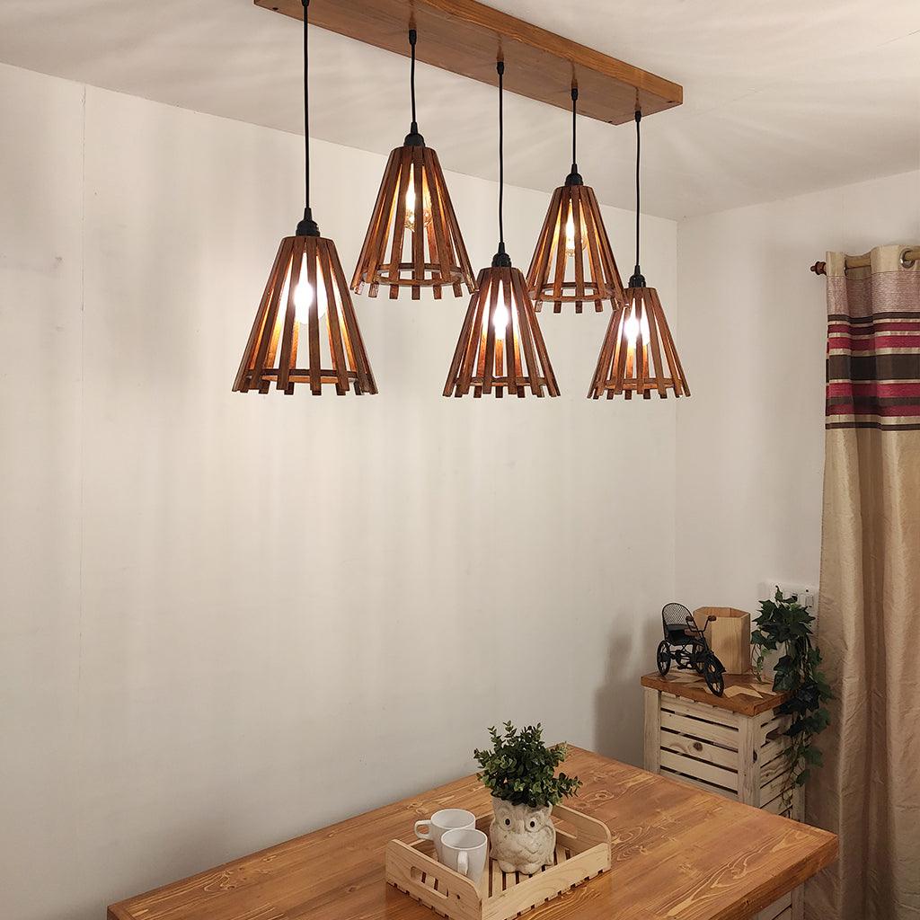 Funnel Brown 5 Series Hanging Lamp - WoodenTwist