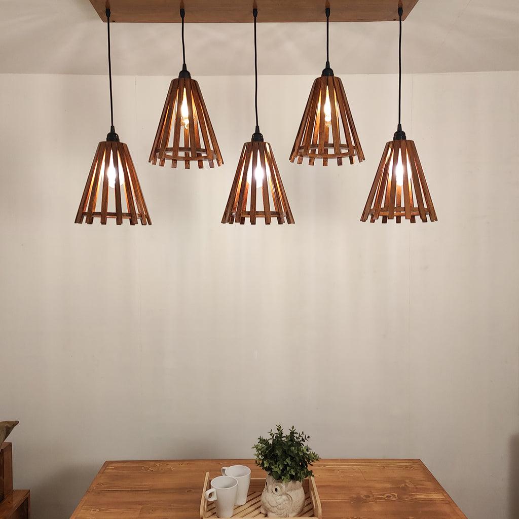 Funnel Brown 5 Series Hanging Lamp - WoodenTwist