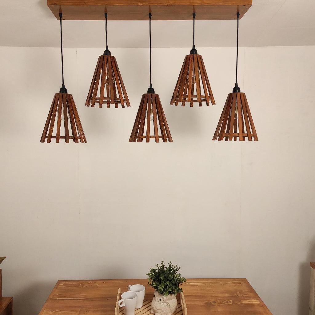 Funnel Brown 5 Series Hanging Lamp - WoodenTwist