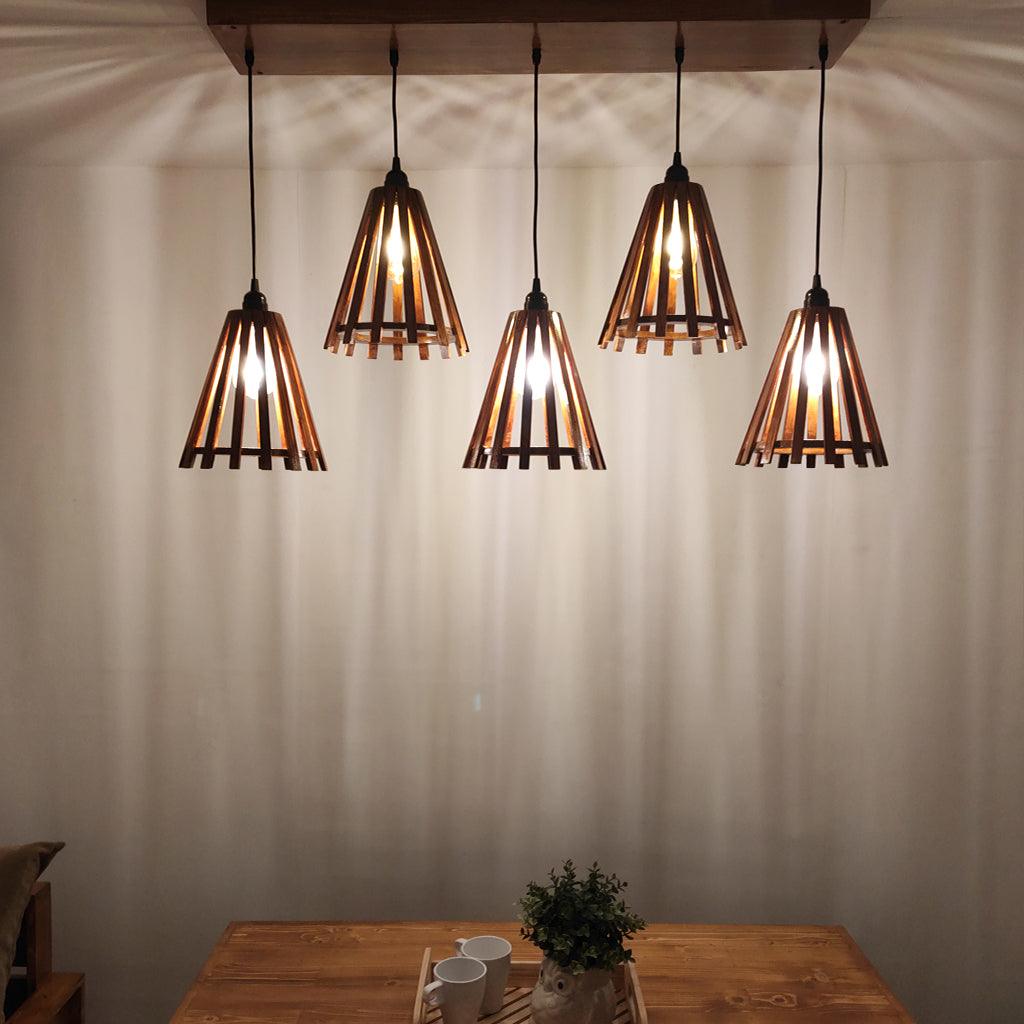 Funnel Brown 5 Series Hanging Lamp - WoodenTwist